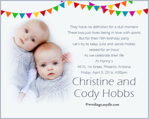 30th birthday invitation wording for twins