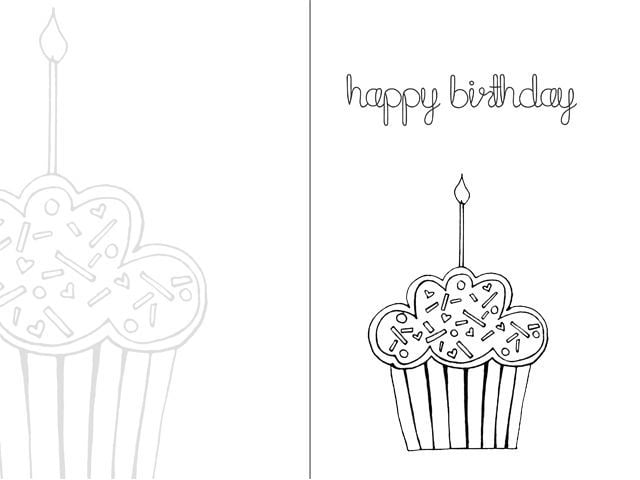 birthday card template black and white