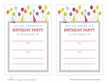 create your own birthday invitations template