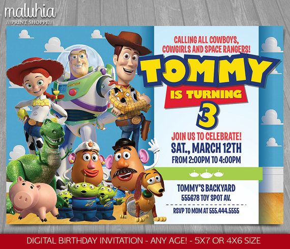 toy story birthday invitation ideas